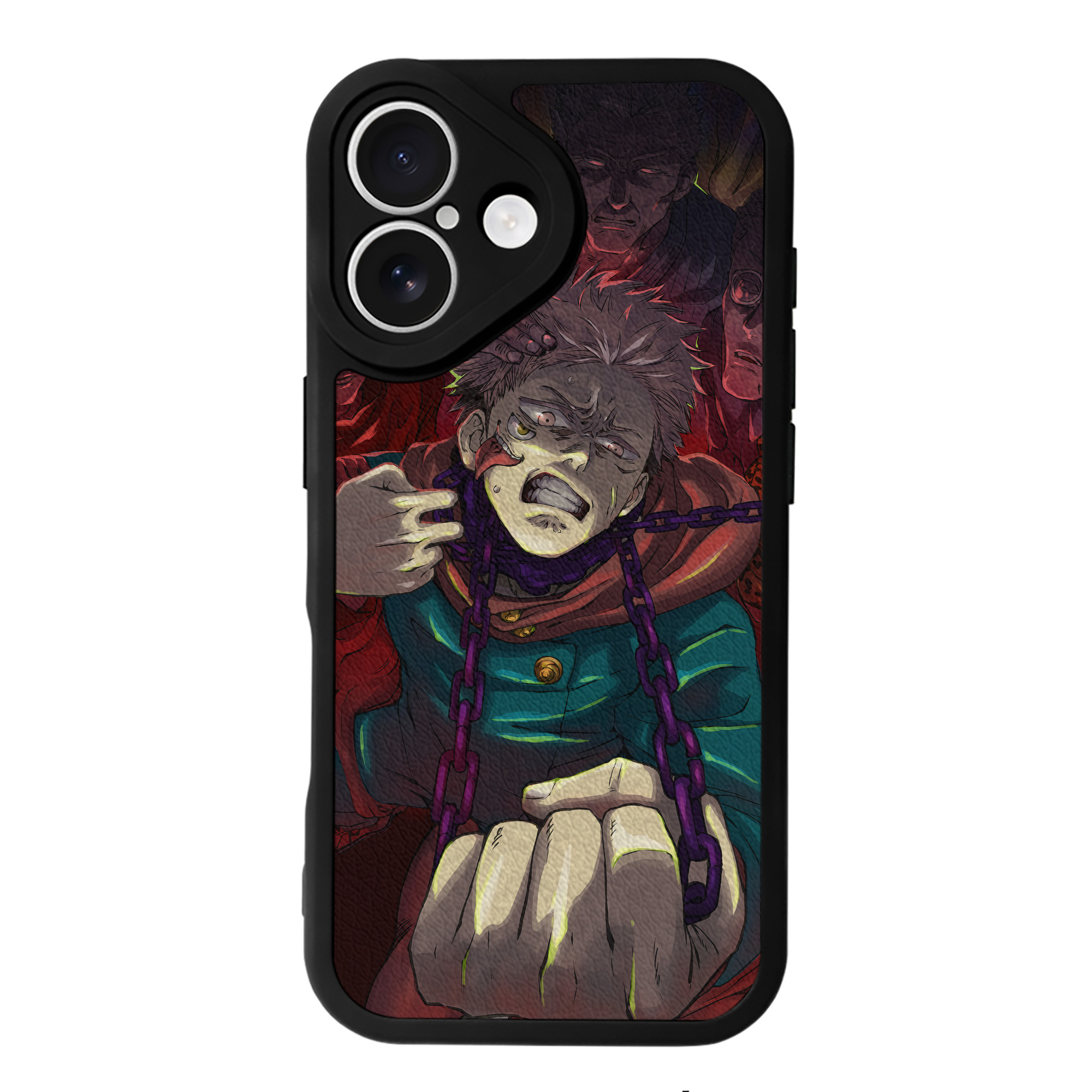 （画像用） 呪術廻戦 Jujutsu Kaisen 【iPhone 16シリーズ対応】シリコンスマホケース（レザー調） 材質：シリコン
